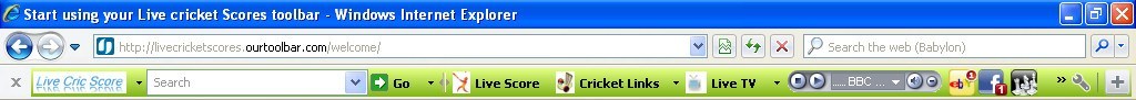 Live cricket Scores Toolbar - Screenshot #1