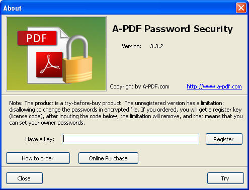 A-PDF Password Security latest version - Get best Windows software