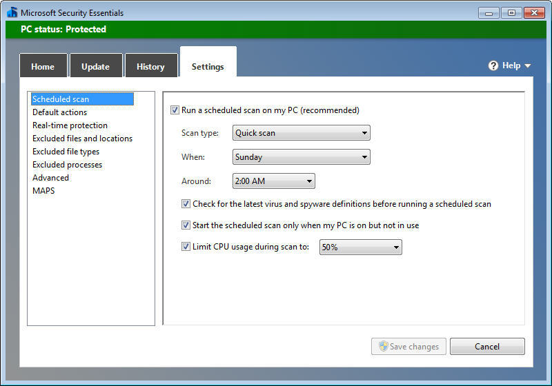 Microsoft Security Essentials - Screenshot #18