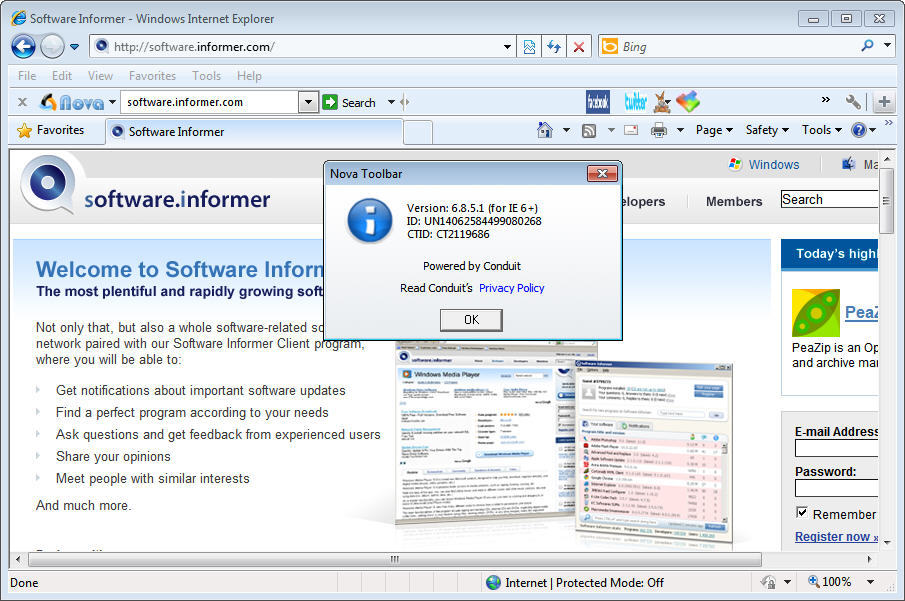 Software informer. Software toolbar. Тулбар что это виндовс 7. Информер окно.