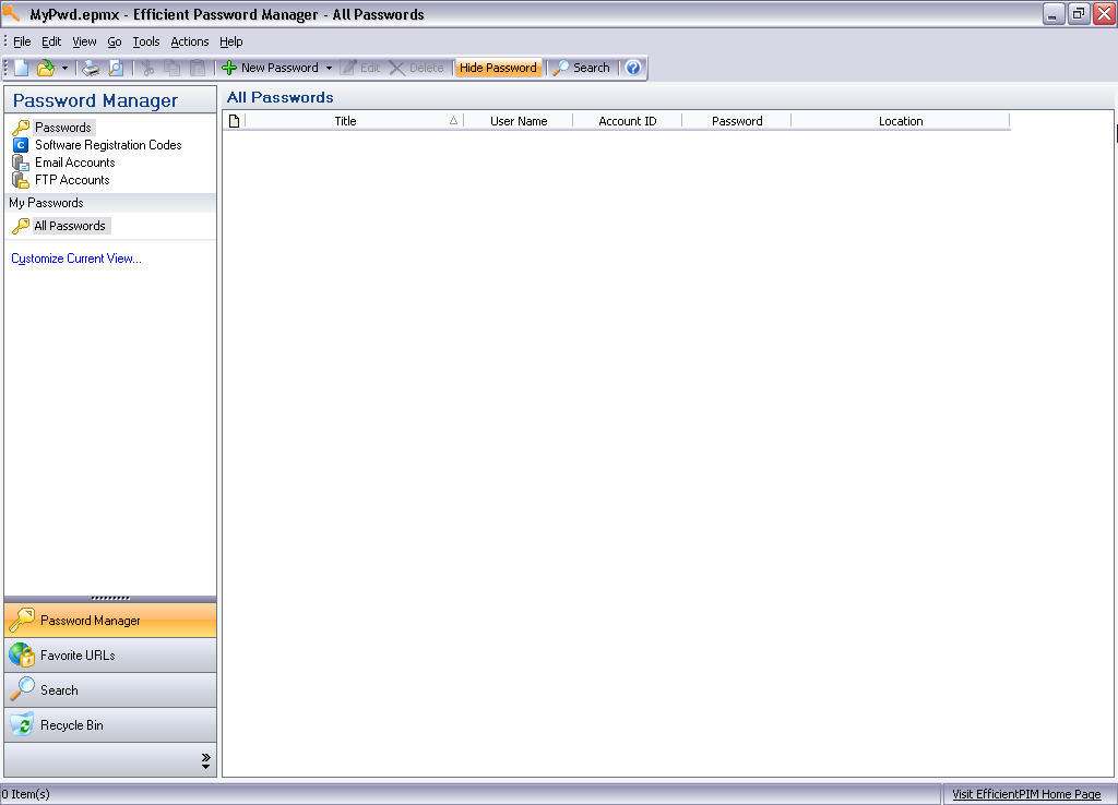 Efficient Password Manager latest version - Get best Windows software