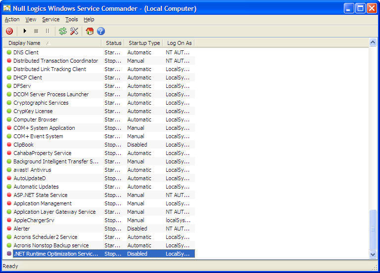 Windows Service Commander - Screenshot #1