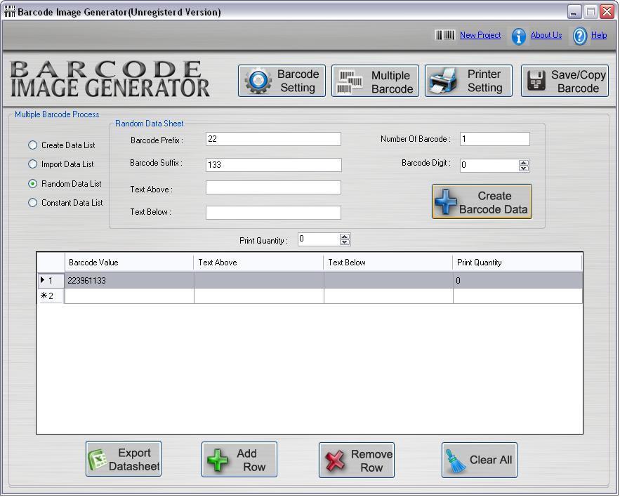 Barcode image generator