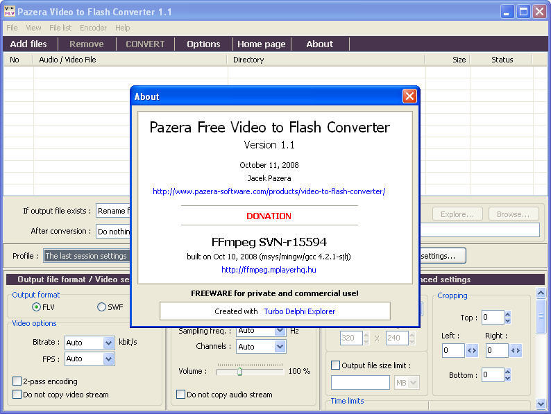 Pazera Free Video to Flash Converter - Screenshot #1