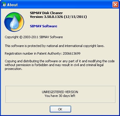 SBMAV Disk Cleaner - Screenshot #1