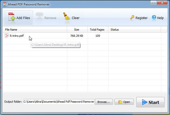 Ahead PDF Password Remover - Screenshot #2