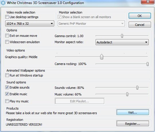 White Christmas 3D Screensaver - Screenshot #3