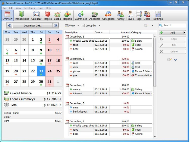 Alzex Personal Finance Pro - Screenshot #7