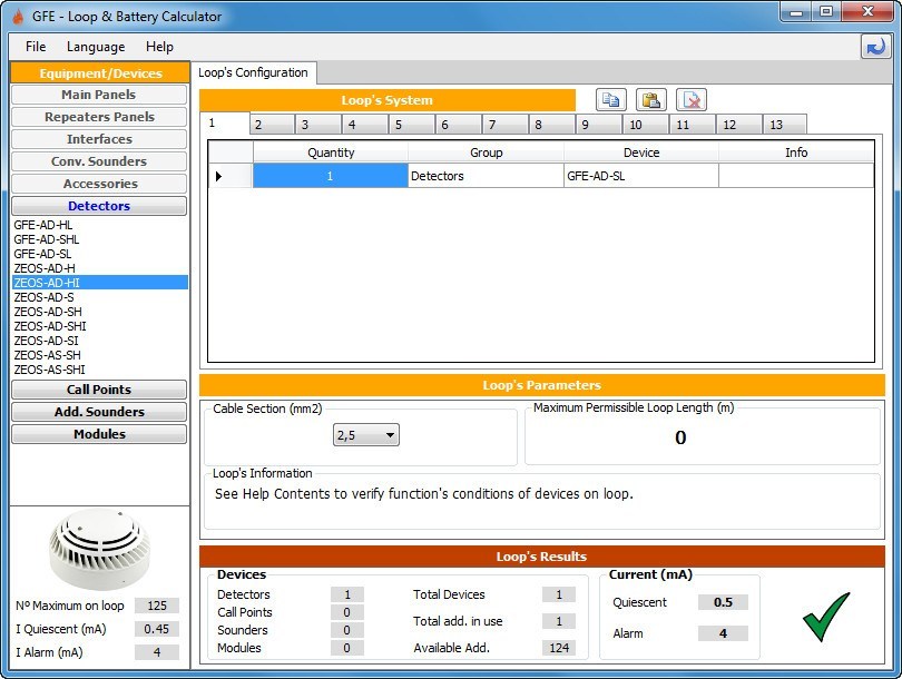 GFE - Loop & Battery Calculator - Screenshot #1