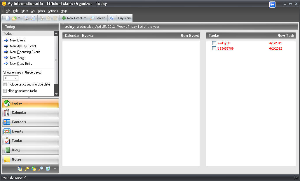 Efficient Man's Organizer - Screenshot #7