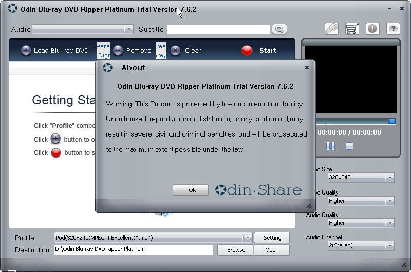 Odin Blu-ray DVD Ripper Platinum - Screenshot #2