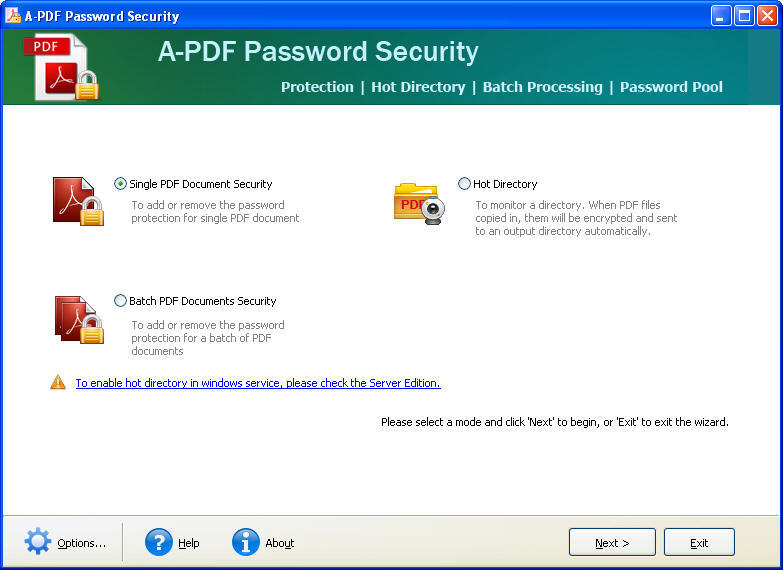 A-PDF Password Security - Screenshot #1