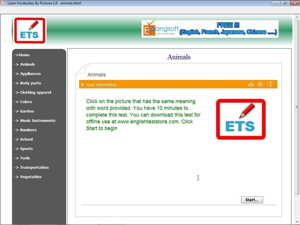ETS Learn Vocabulary By Pictures latest version Get best Windows software