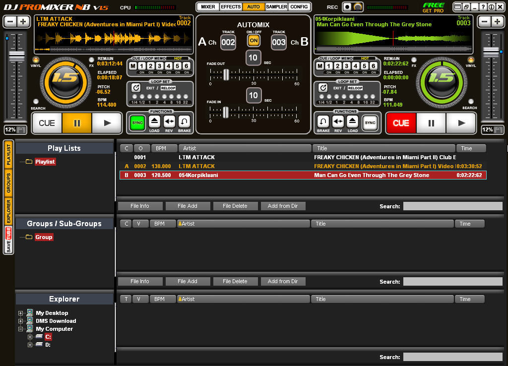 DMS DJ ProMixerNB - Screenshot #1