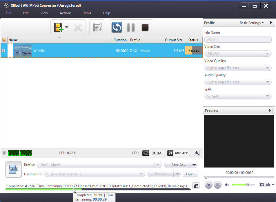Xilisoft AVI MPEG Converter - Screenshot #8