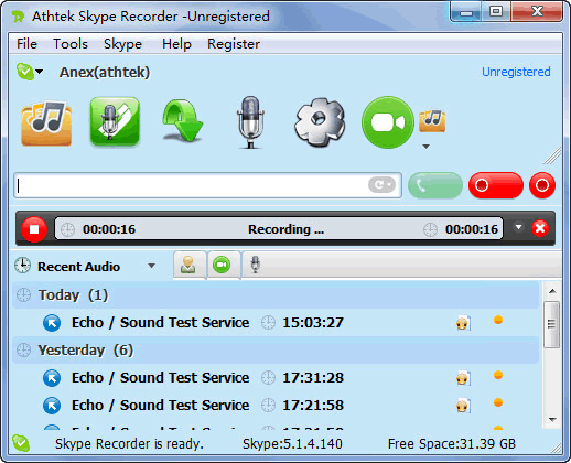 Athtek Skype Recorder - Screenshot #21