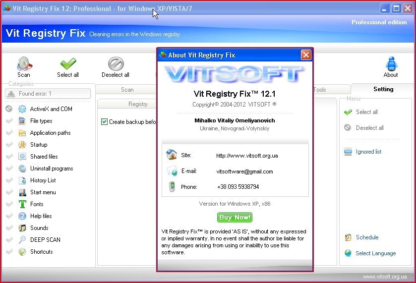 Vit registry fix не запускается на windows 7