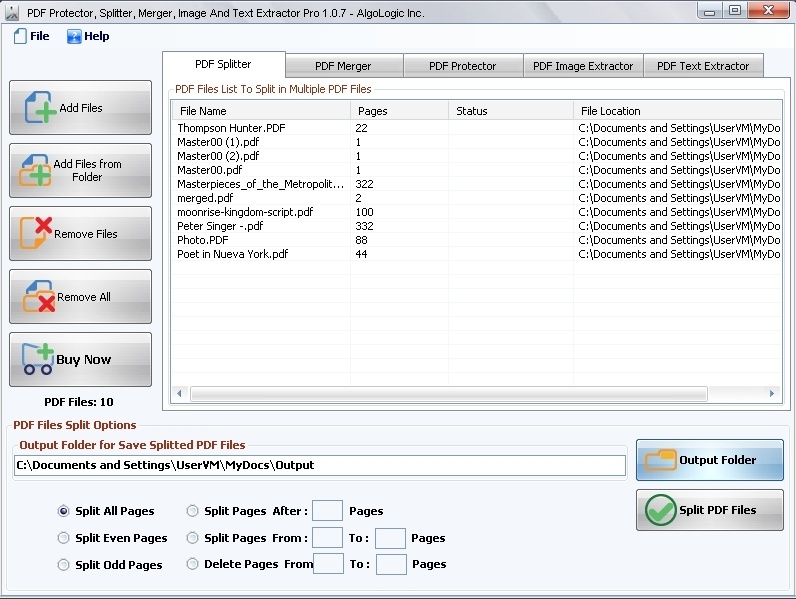 PDF Protector Splitter and Merger Pro - Screenshot #3