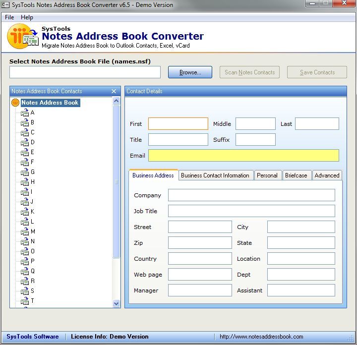 SysTools Notes Address Book Converter - Screenshot #3