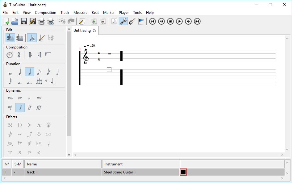 tuxguitar piano editor