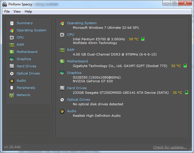 Speccy by Piriform Ltd. - Screenshot #12