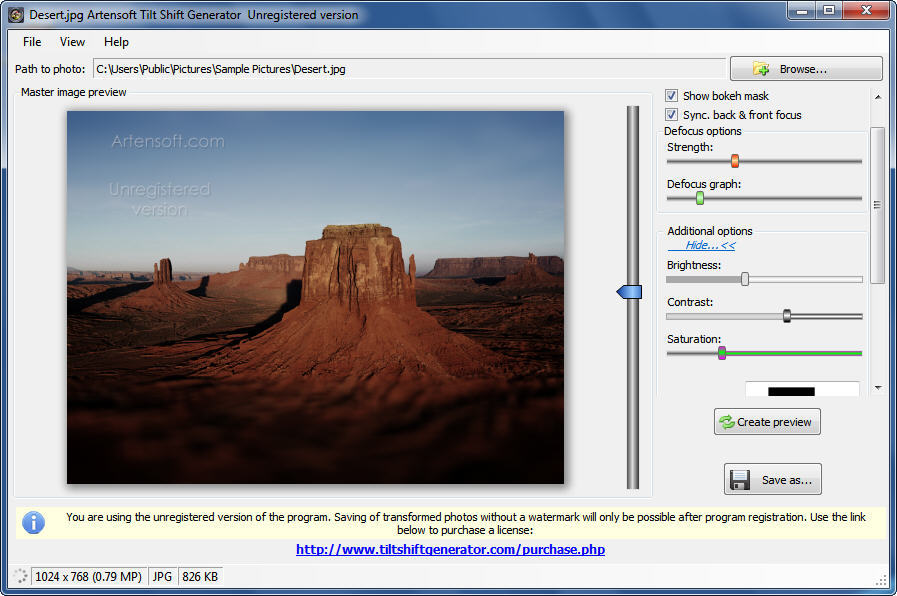 Artensoft Tilt Shift Generator - Screenshot #10