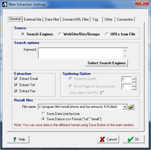 Email Phone and Fax Extractor - Screenshot #1