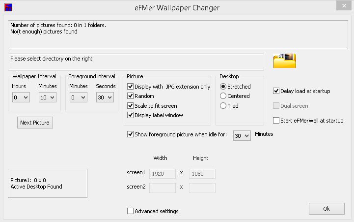 eFMer Wallpaper Changer - Screenshot #1