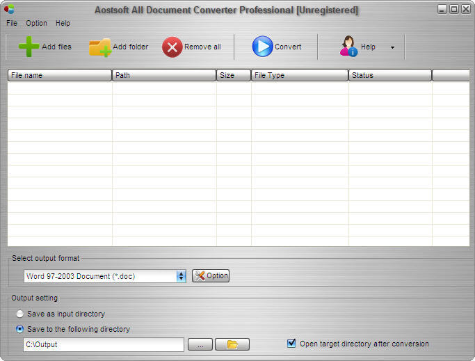 Aostsoft All Document Converter Professional - Screenshot #5