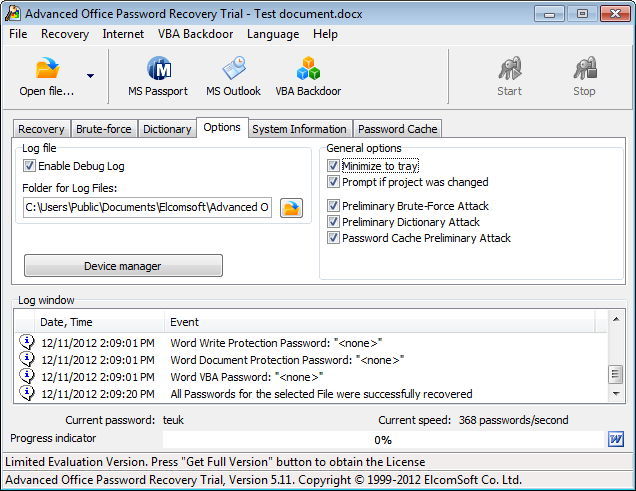 Advanced Office Password Recovery - Screenshot #14