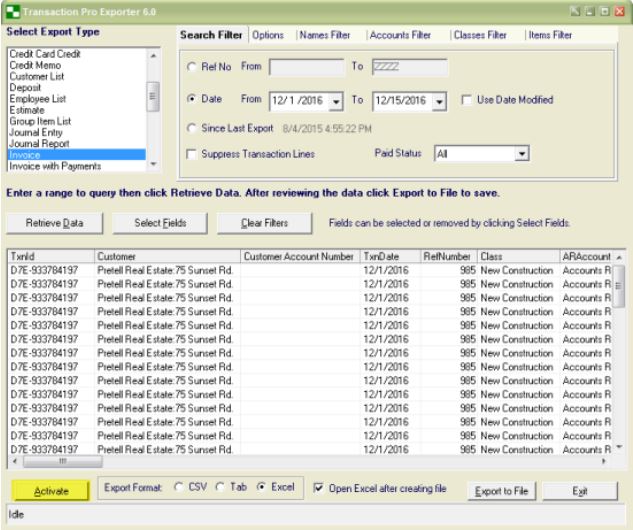 01 Transaction Pro Exporter - Screenshot #1