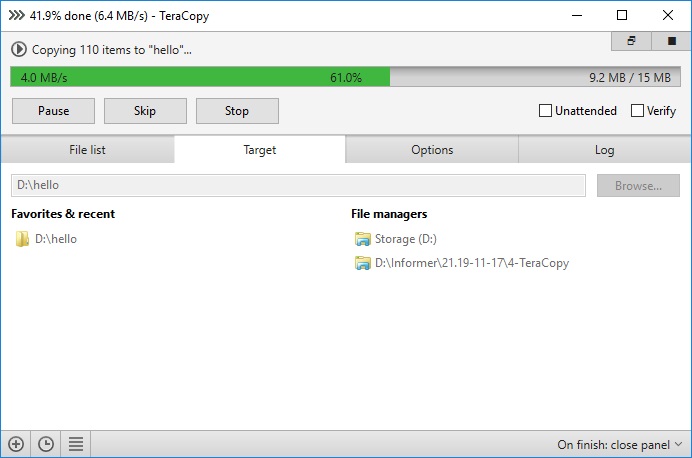 TeraCopy - Screenshot #3