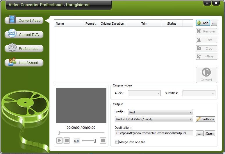 Oposoft Video Converter Professional - Screenshot #4