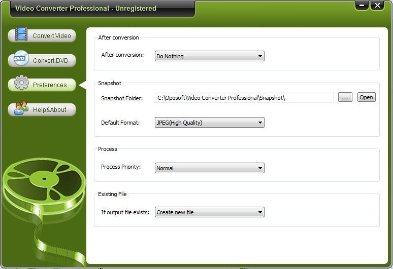 Oposoft Video Converter Professional - Screenshot #3