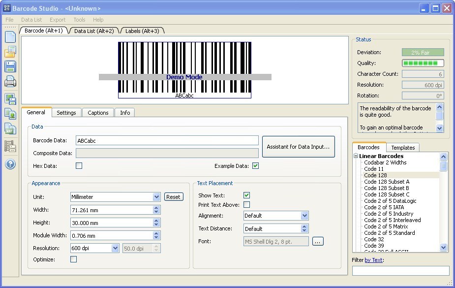 tec it barcode software download