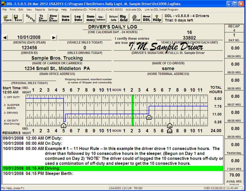 Drivers Daily Log - Screenshot #2