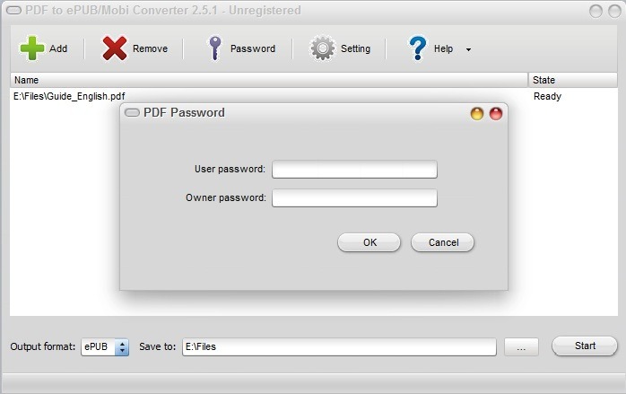 PDF to ePUB/Mobi Converter - Screenshot #4