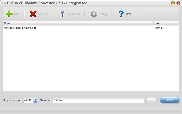 PDF to ePUB/Mobi Converter - Screenshot #2