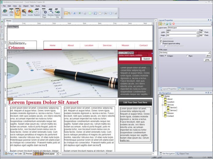 Corel Website Creator X6 - Screenshot #2