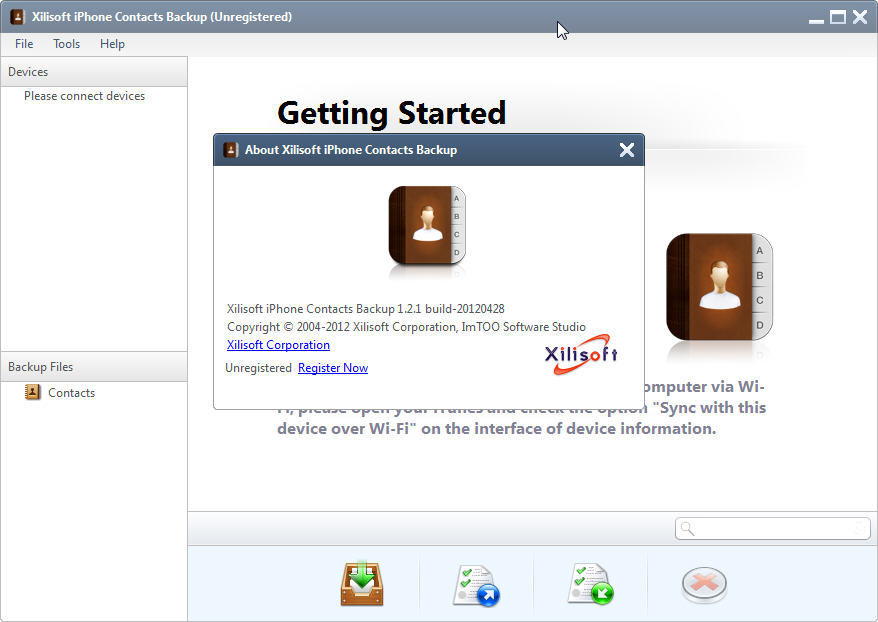 Xilisoft iPhone Contacts Backup - Screenshot #1