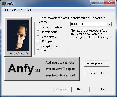 Anfy Java - Screenshot #1