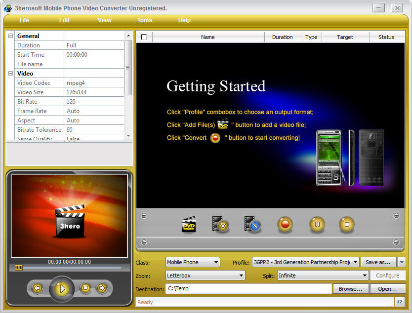 3herosoft Mobile Phone Video Converter - Screenshot #2