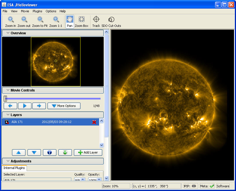 measure differential rotation of sun jhelioviewer