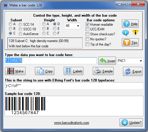 Шрифт code 128 не читается сканером