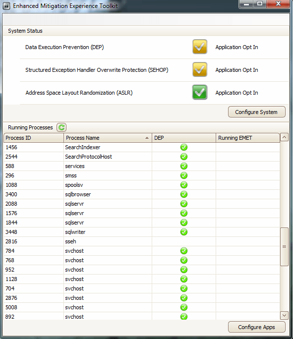 Enhanced Mitigation Experience Toolkit (EMET) - Screenshot #9