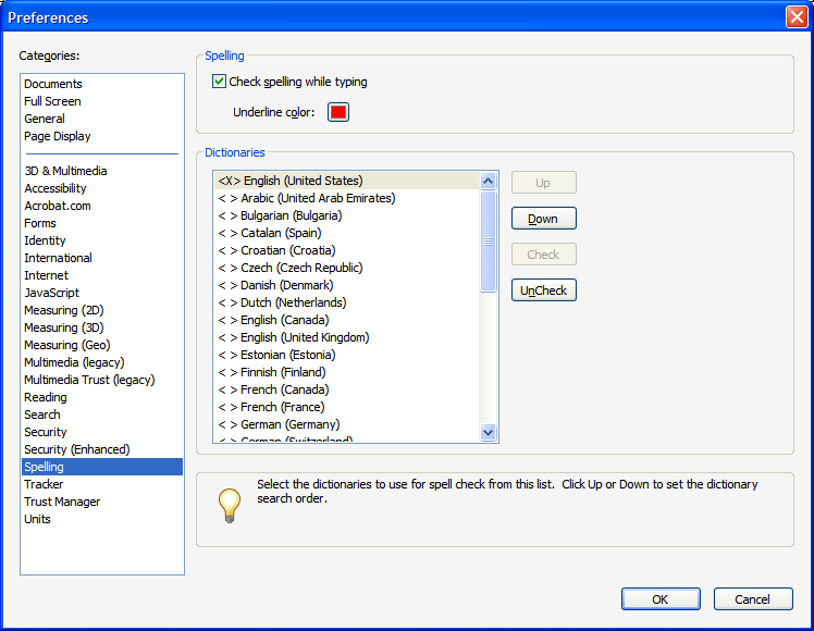 Spelling Dictionaries Support For Adobe Reader - Screenshot #3