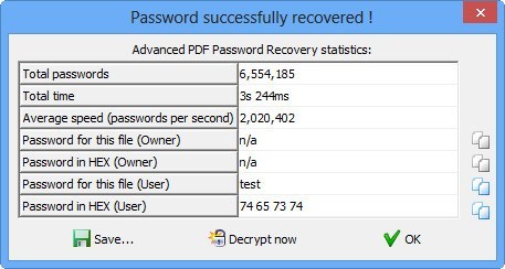 Advanced PDF Password Recovery - Screenshot #7