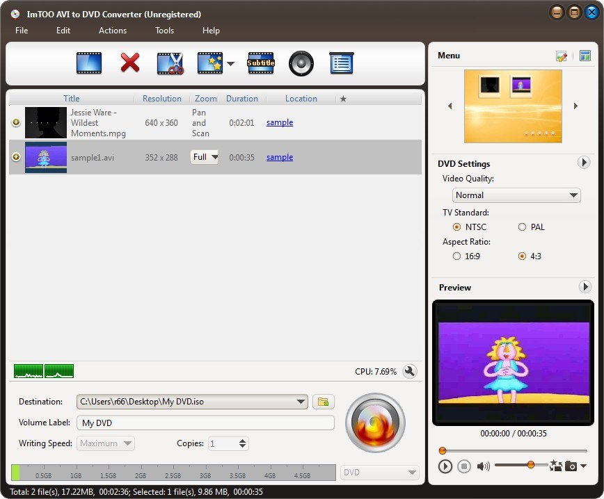 ImTOO AVI to DVD Converter - Screenshot #5