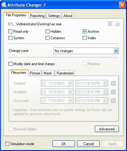 instaling Attribute Changer 11.20b