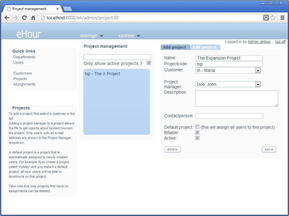eHour - Screenshot #4